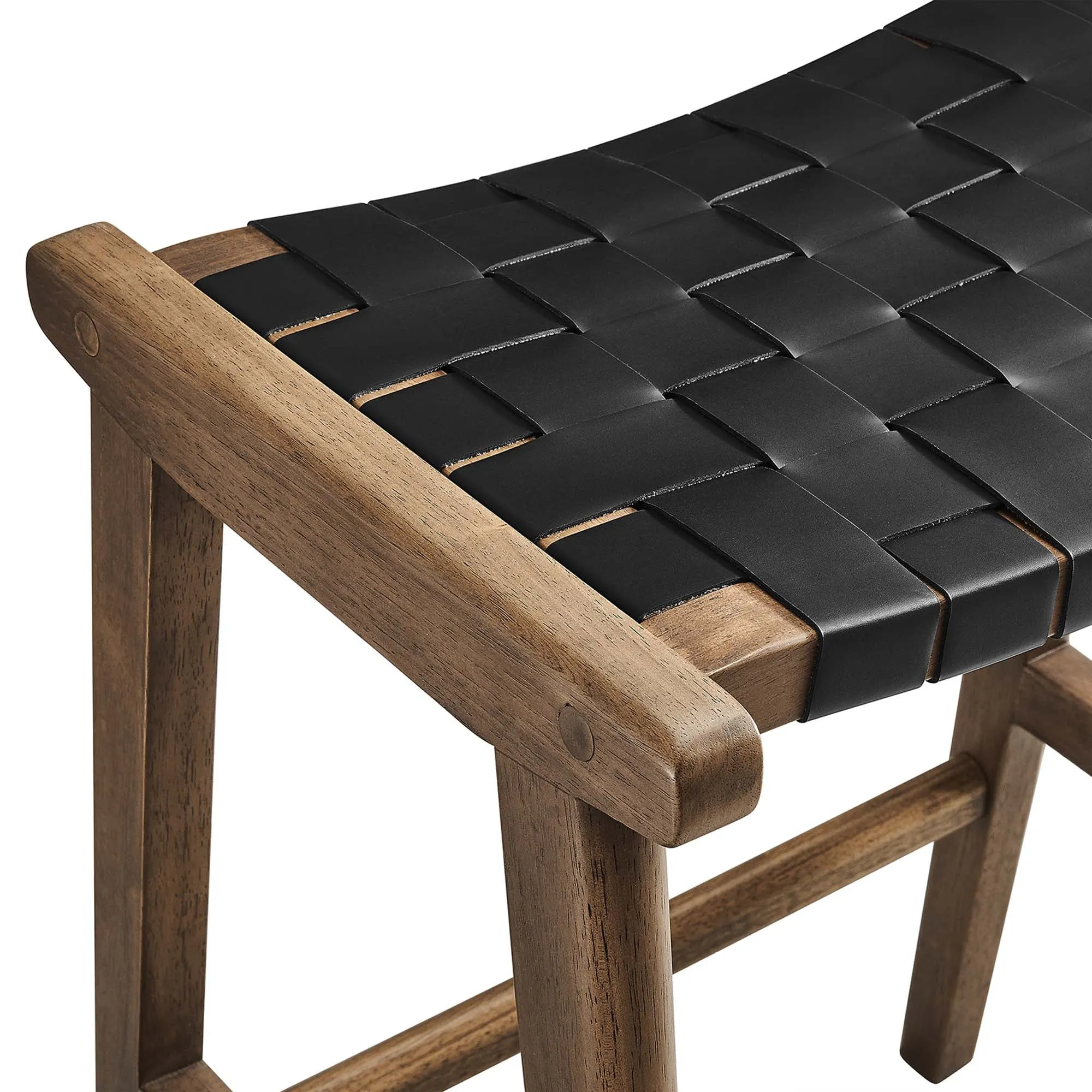 Saoirse Faux Leather Wood Counter Stool - Set of 2 by Modway