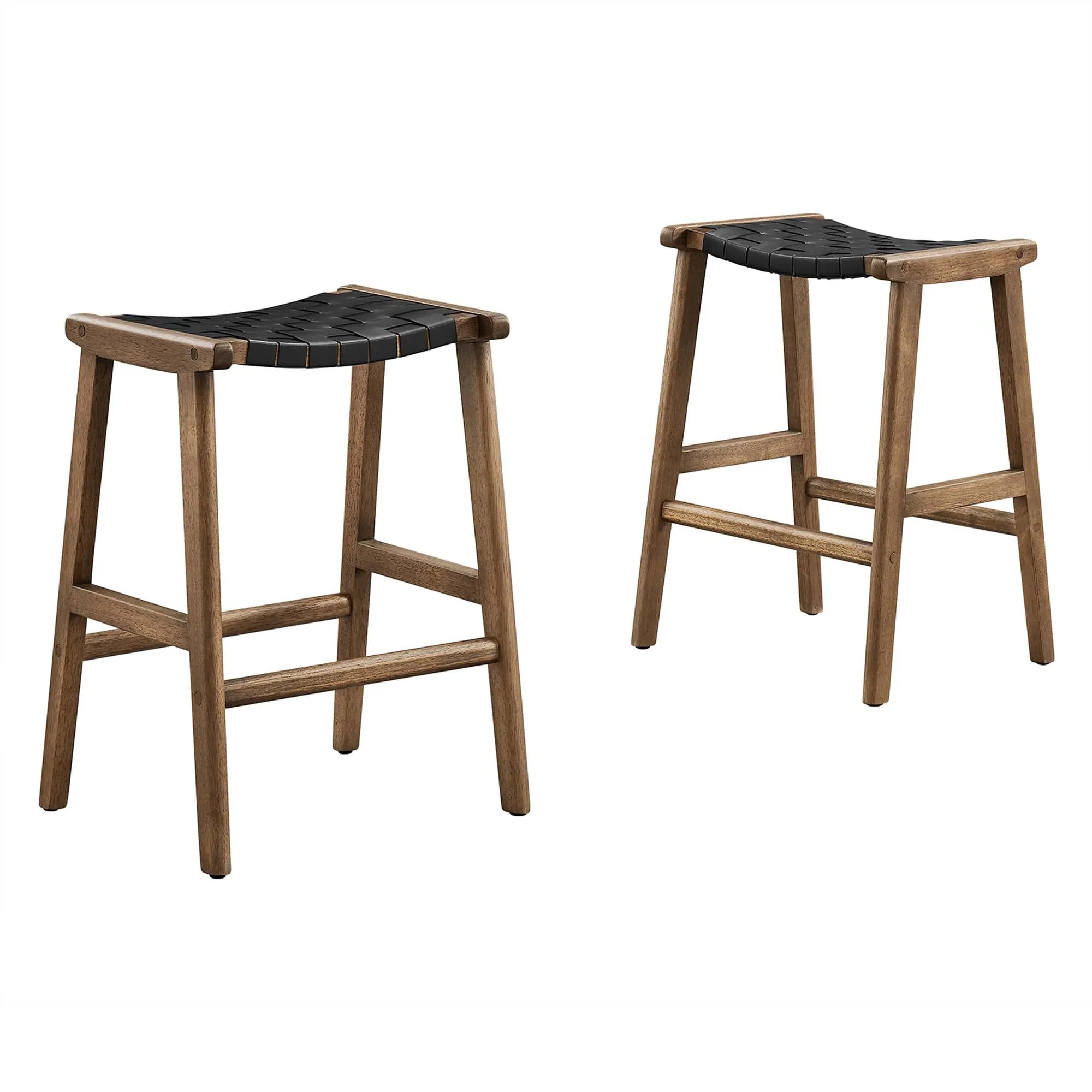 Saoirse Faux Leather Wood Counter Stool - Set of 2 by Modway