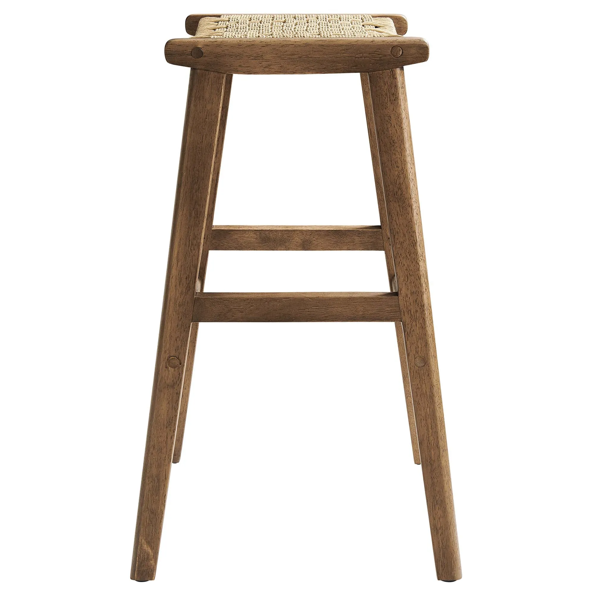 Saoirse Woven Rope Wood Bar Stool - Set of 2 by Modway