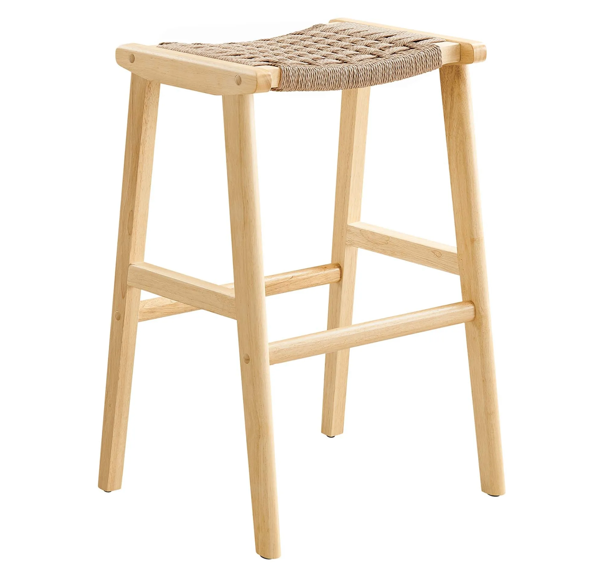 Saoirse Woven Rope Wood Bar Stool - Set of 2 by Modway