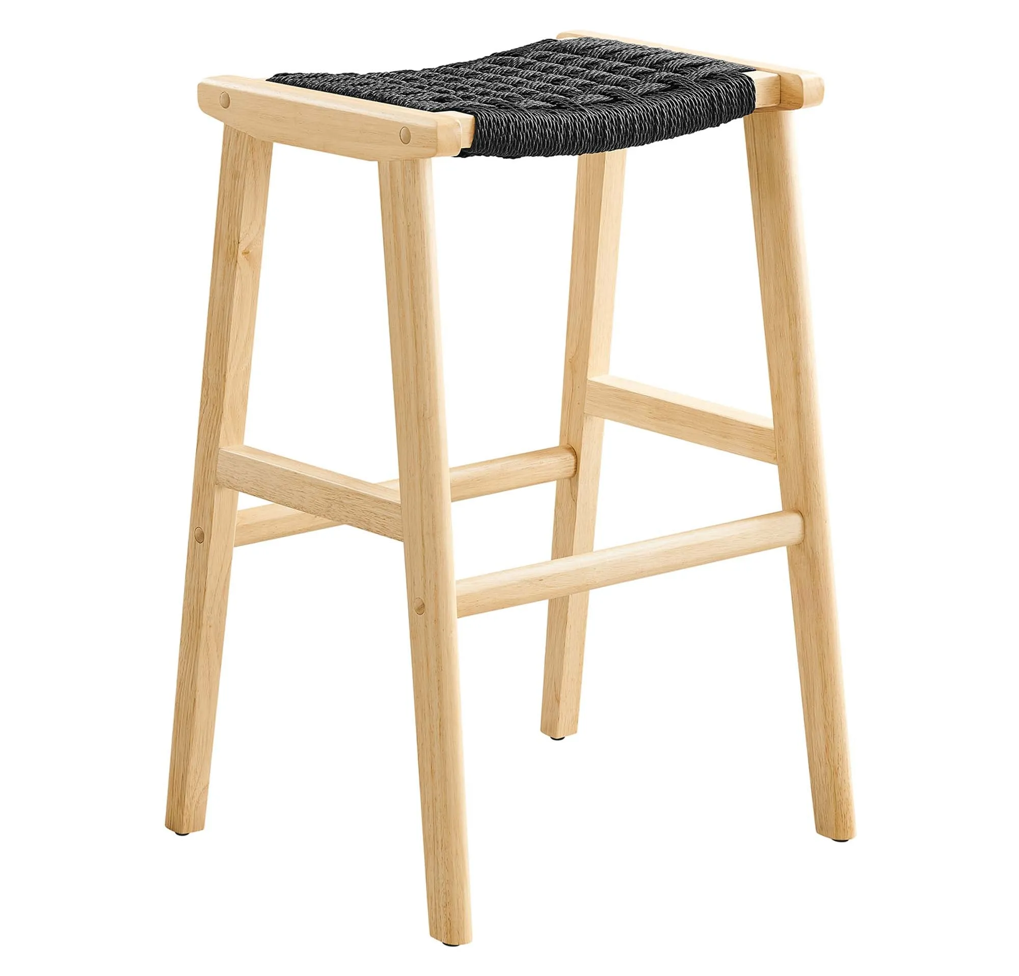 Saoirse Woven Rope Wood Bar Stool - Set of 2 by Modway
