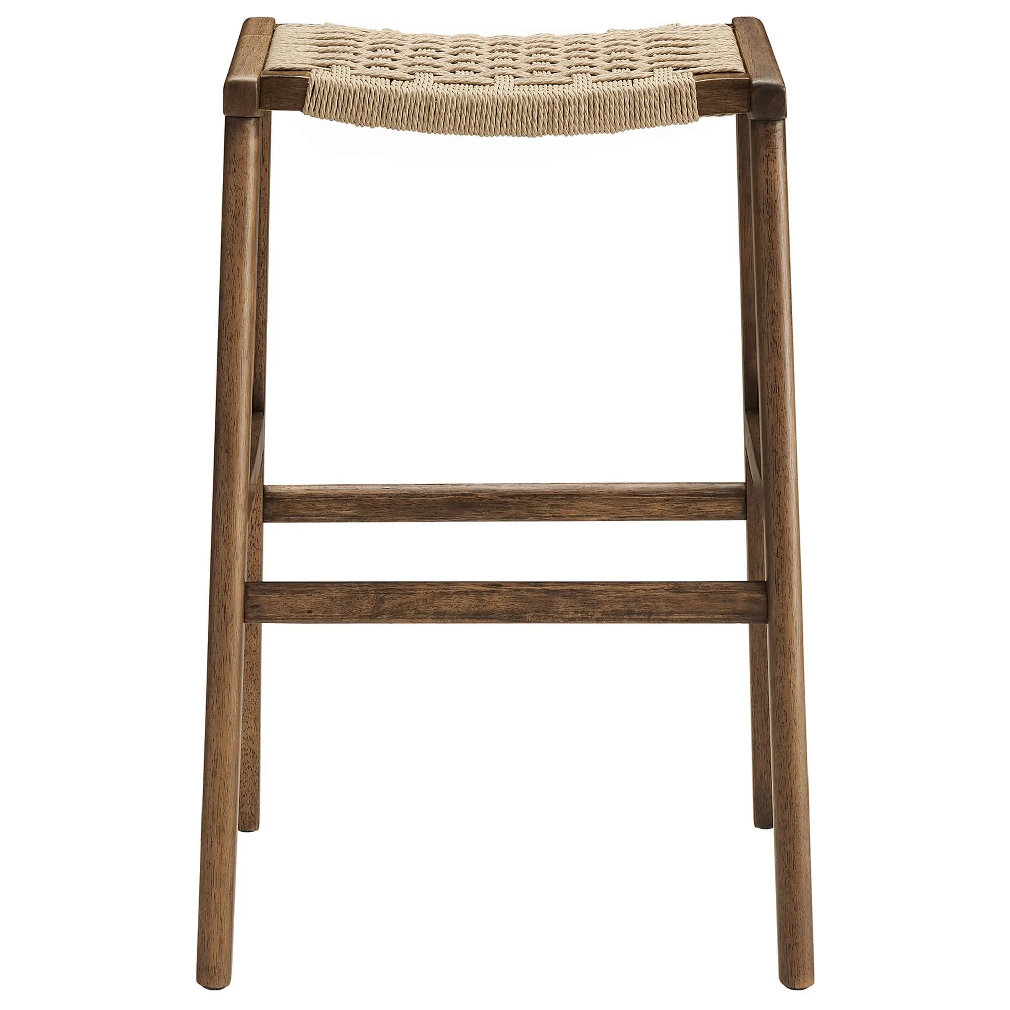 Saoirse Woven Rope Wood Bar Stool - Set of 2 by Modway