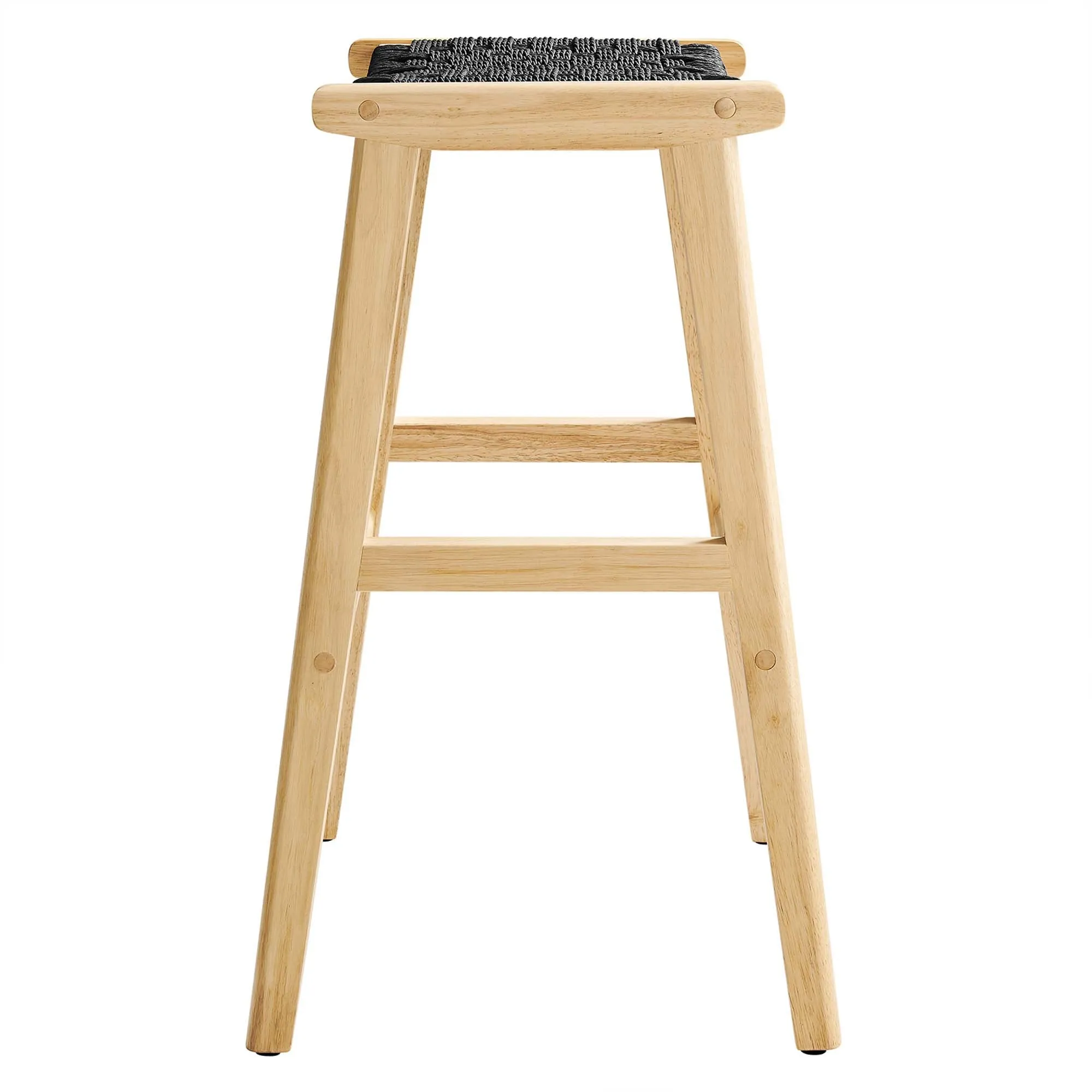 Saoirse Woven Rope Wood Bar Stool - Set of 2 by Modway