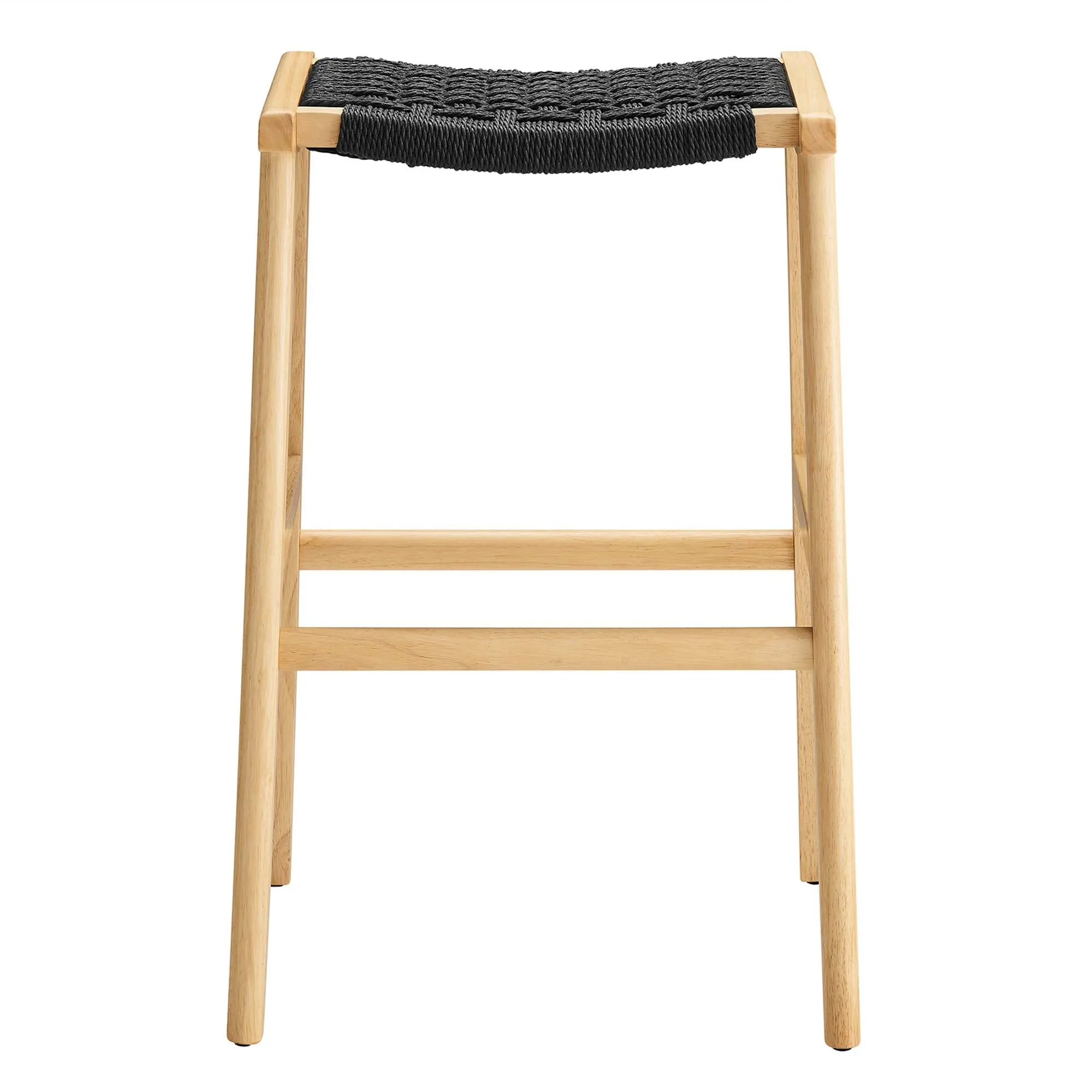 Saoirse Woven Rope Wood Bar Stool - Set of 2 by Modway
