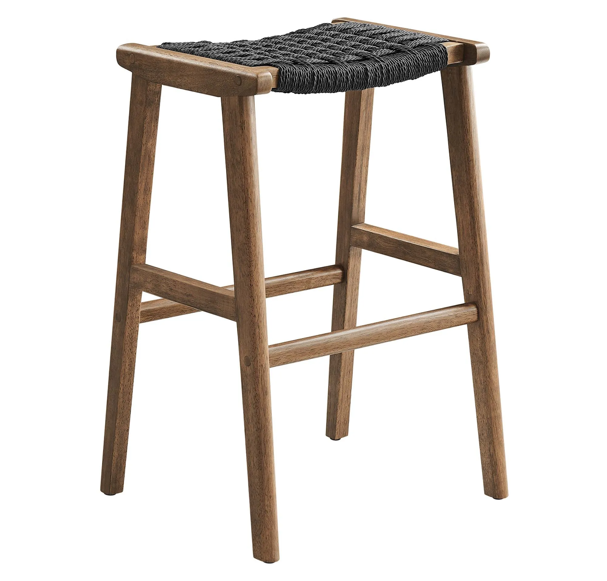 Saoirse Woven Rope Wood Bar Stool - Set of 2 by Modway