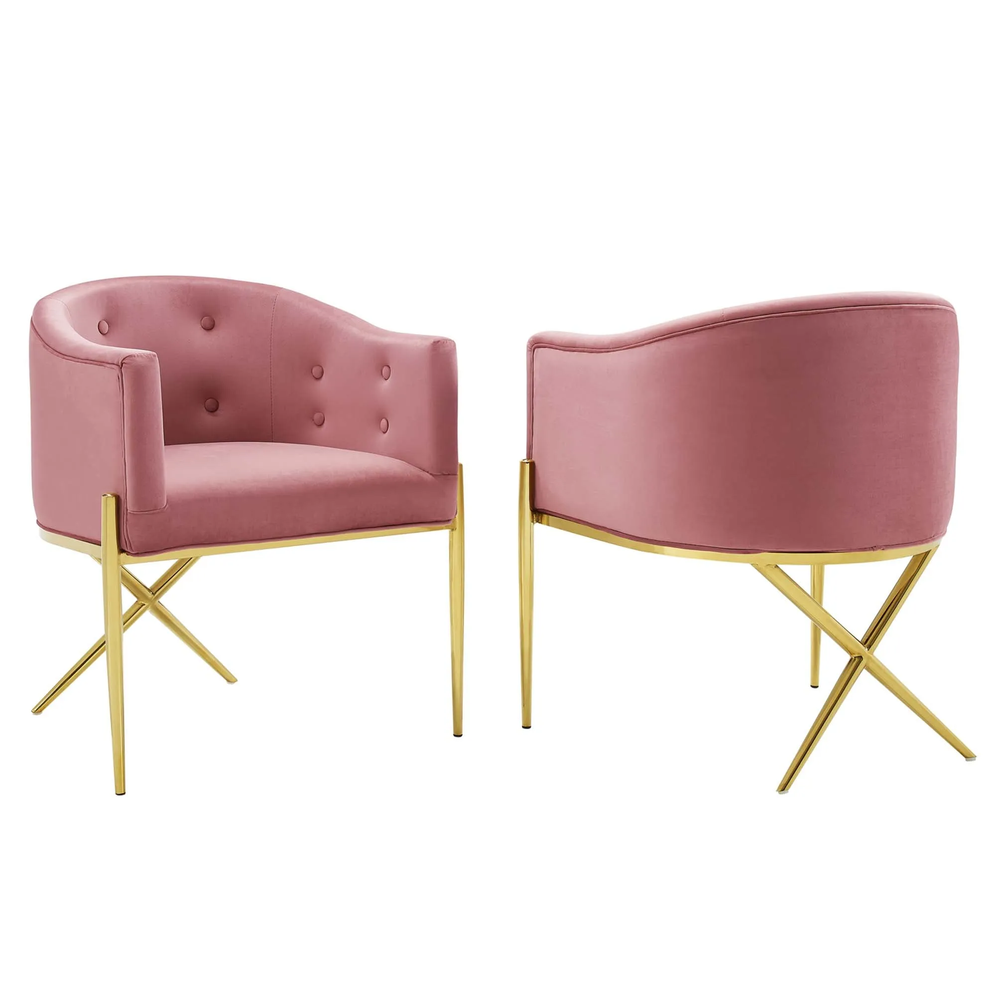 Savour Accent Dining Armchair Performance Velvet Set of 2 by Modway