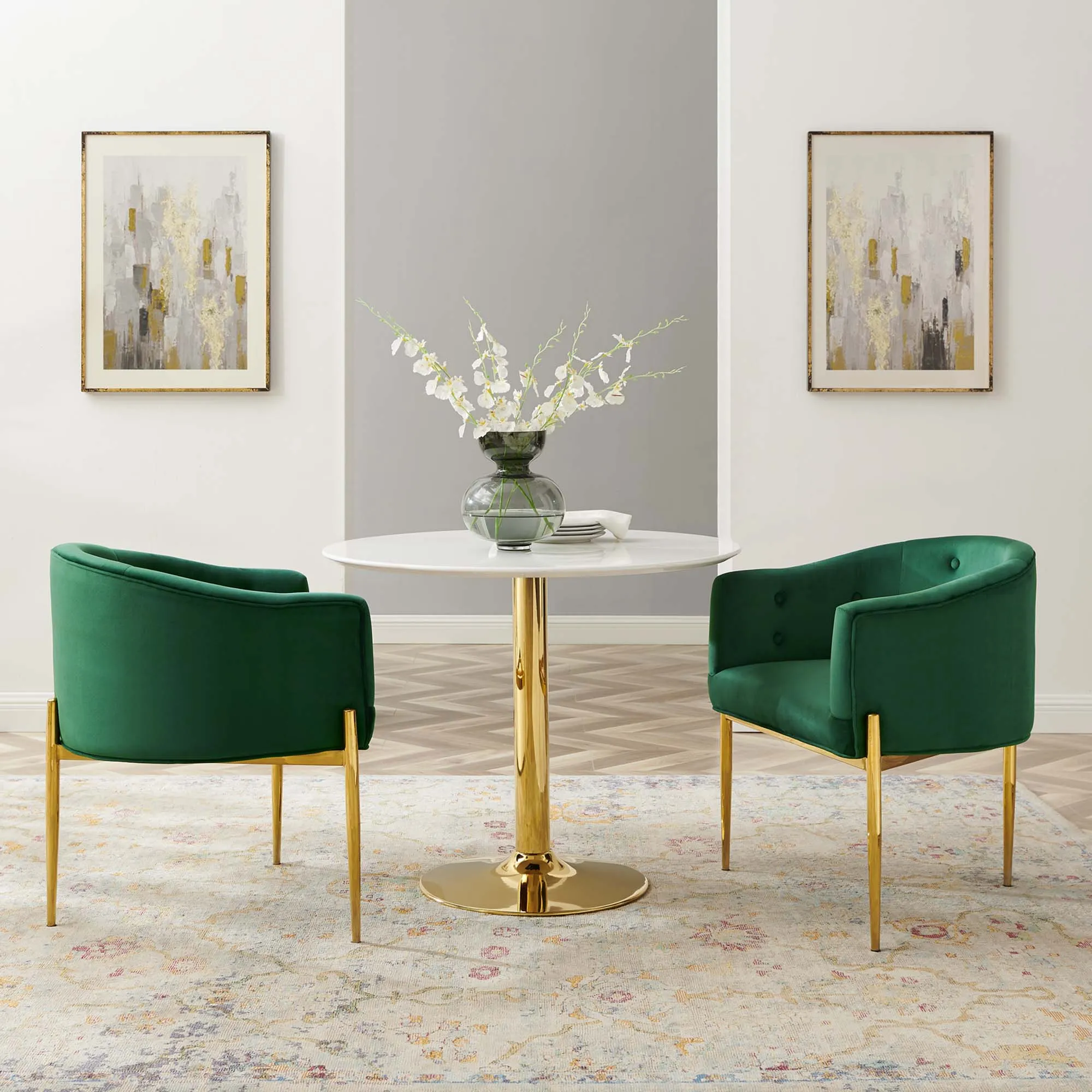 Savour Tufted Performance Velvet Accent Chairs - Set of 2 by Modway