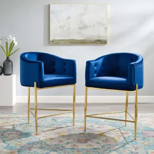 Savour Tufted Performance Velvet Counter Stool Set of 2 by Modway