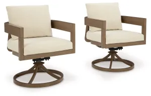 Serene Bay Dark Brown / White Swivel Chair With Cushion