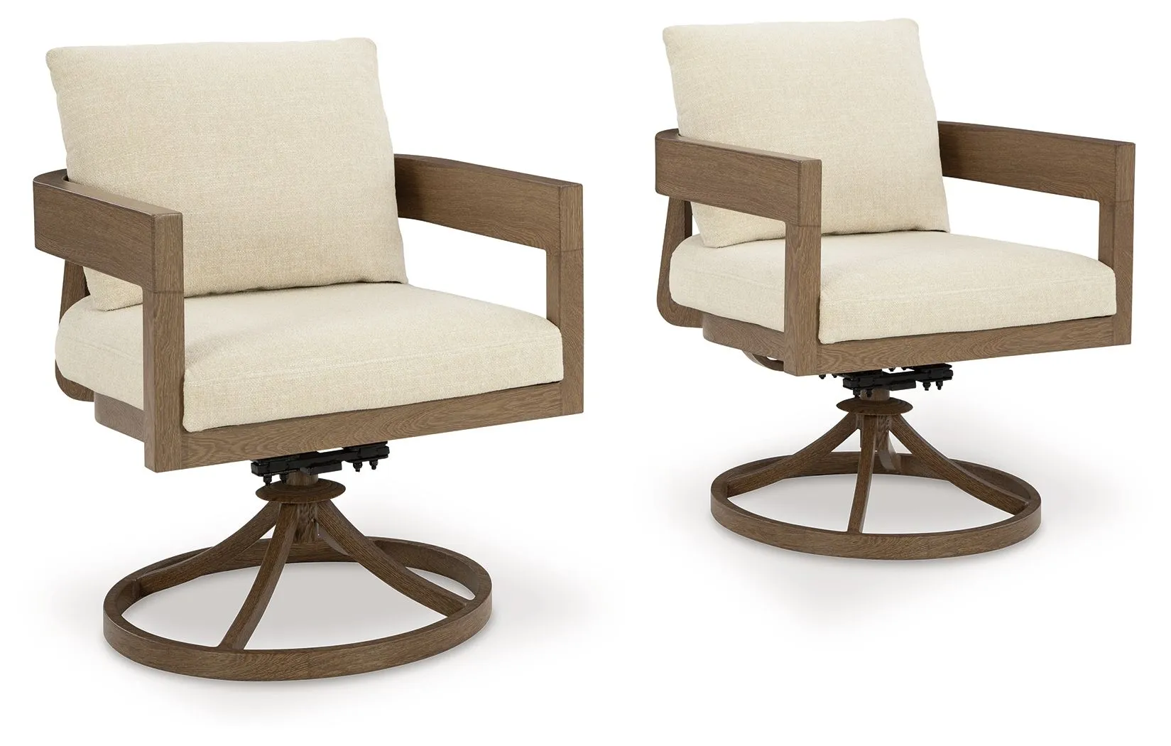 Serene Bay Dark Brown / White Swivel Chair With Cushion