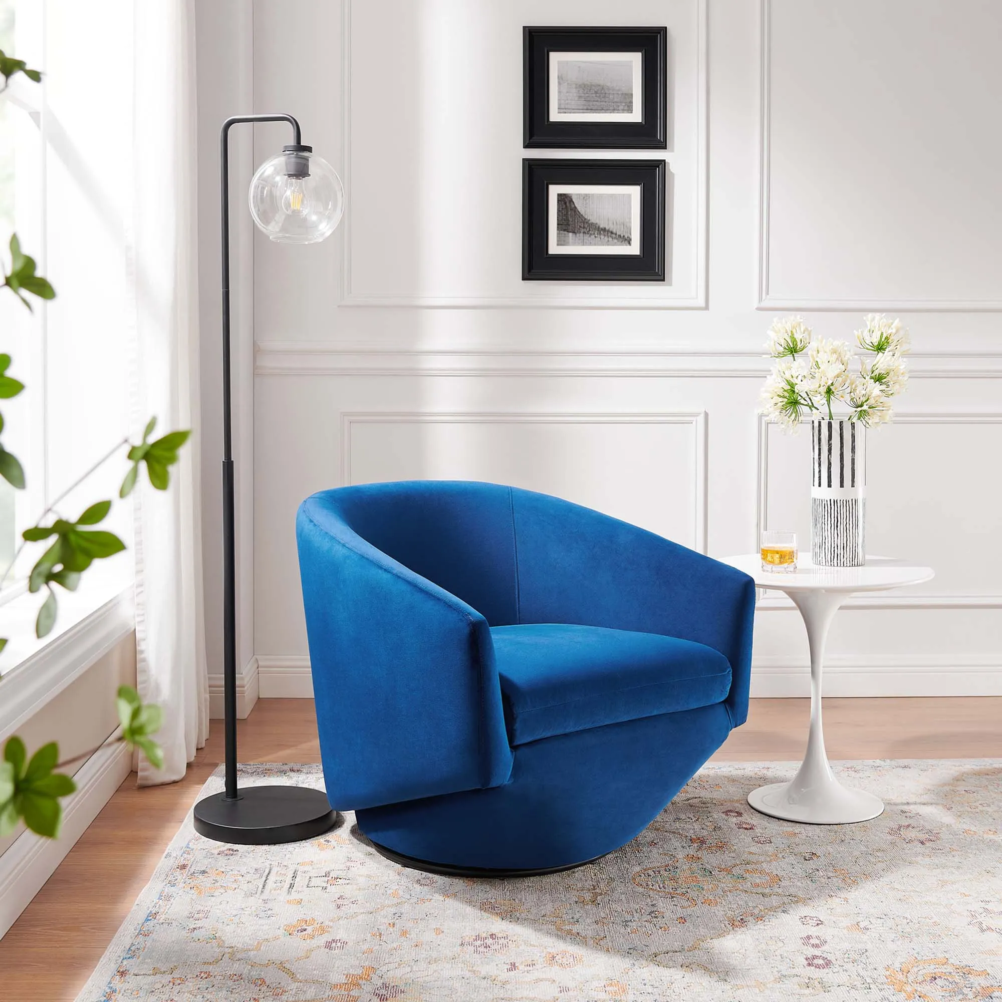 Series Performance Velvet Fabric Swivel Chair by Modway