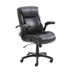 Serta 49987-B Air Lumbar Bonded Leather Manager Office Chair, Brown Faux Leather