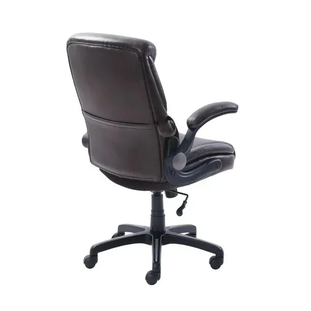 Serta 49987-B Air Lumbar Bonded Leather Manager Office Chair, Brown Faux Leather