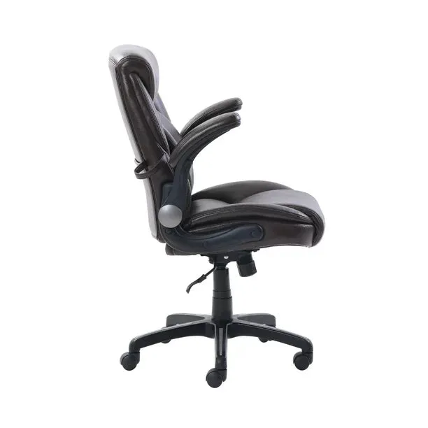 Serta 49987-B Air Lumbar Bonded Leather Manager Office Chair, Brown Faux Leather