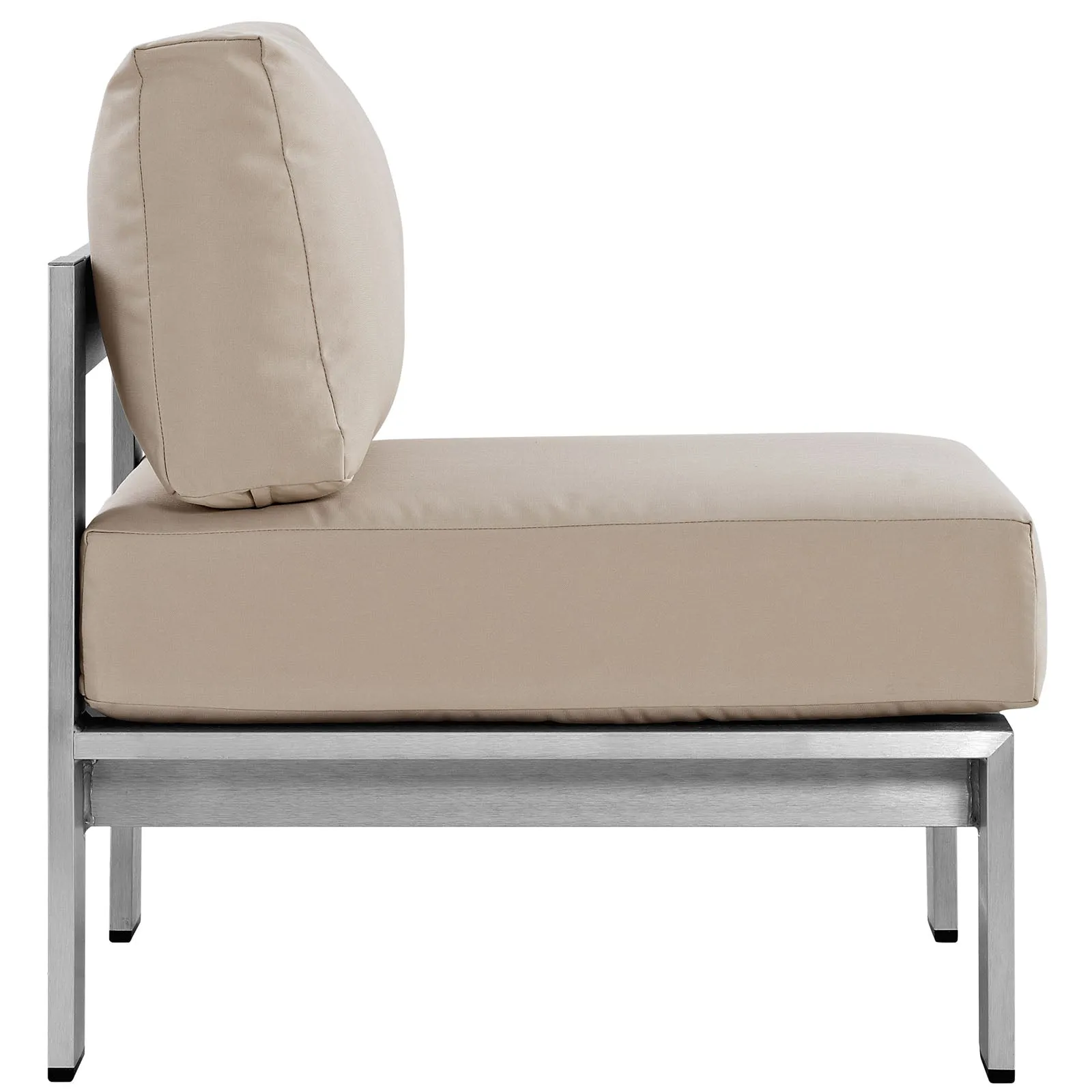 Shore Armless Outdoor Patio Aluminum Chair by Modway