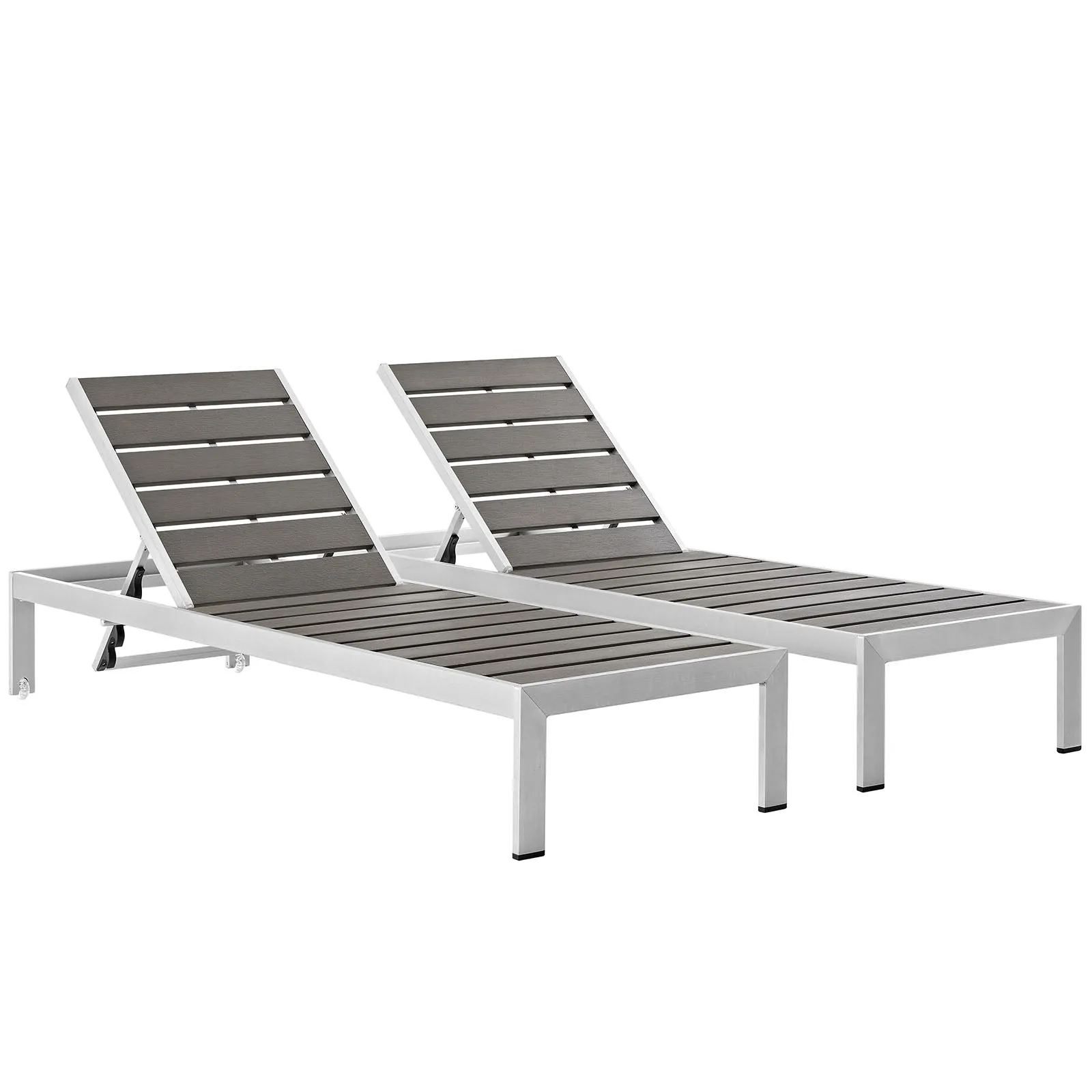 Shore Chaise Outdoor Patio Aluminum Set of 2 by Modway