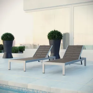 Shore Chaise Outdoor Patio Aluminum Set of 2 by Modway