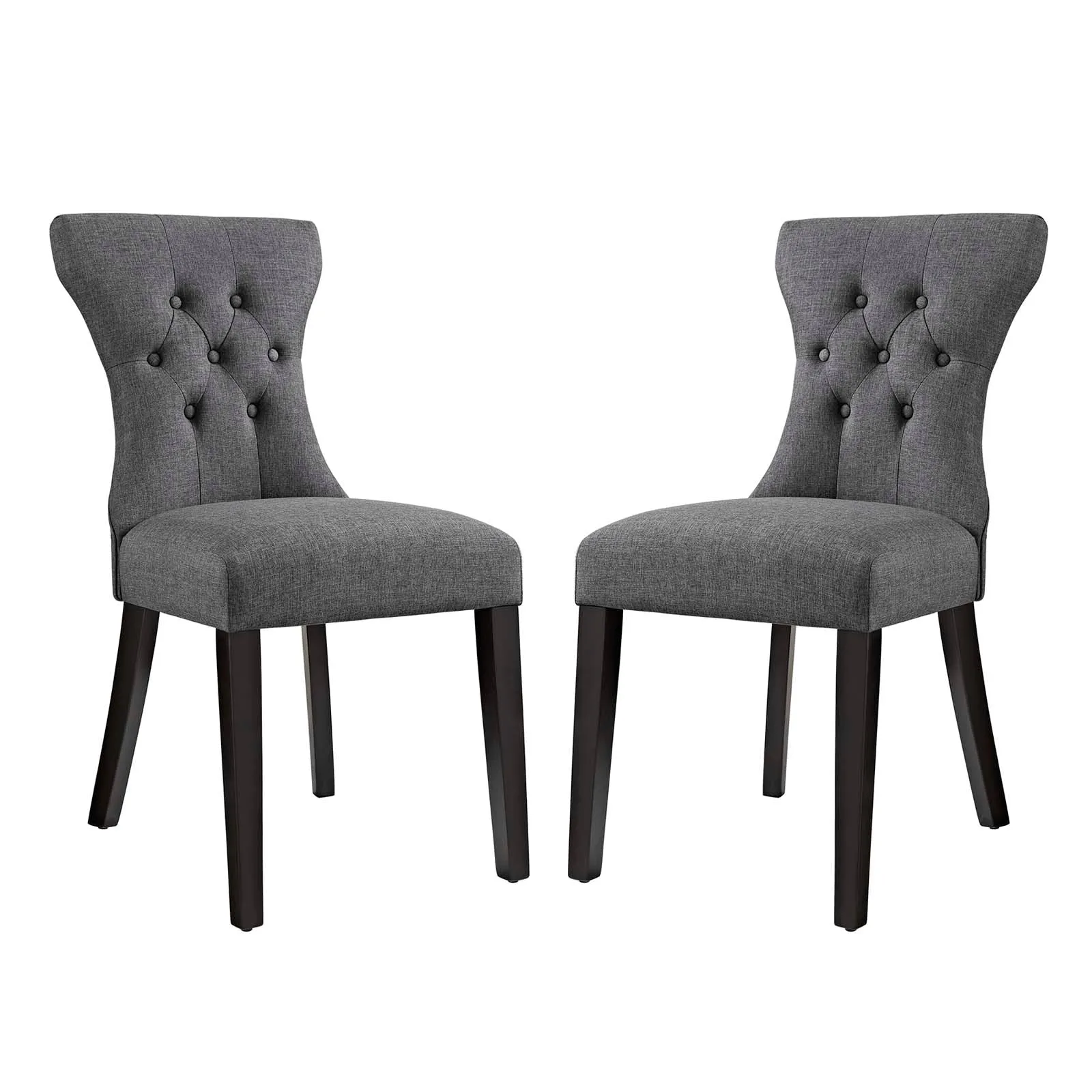 Silhouette Dining Side Chairs Upholstered Fabric Set of 2 by Modway