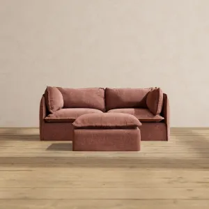 Slipcover Only - Modular Performance 2-Seater   Ottoman | Heirloom Velvet in Chestnut