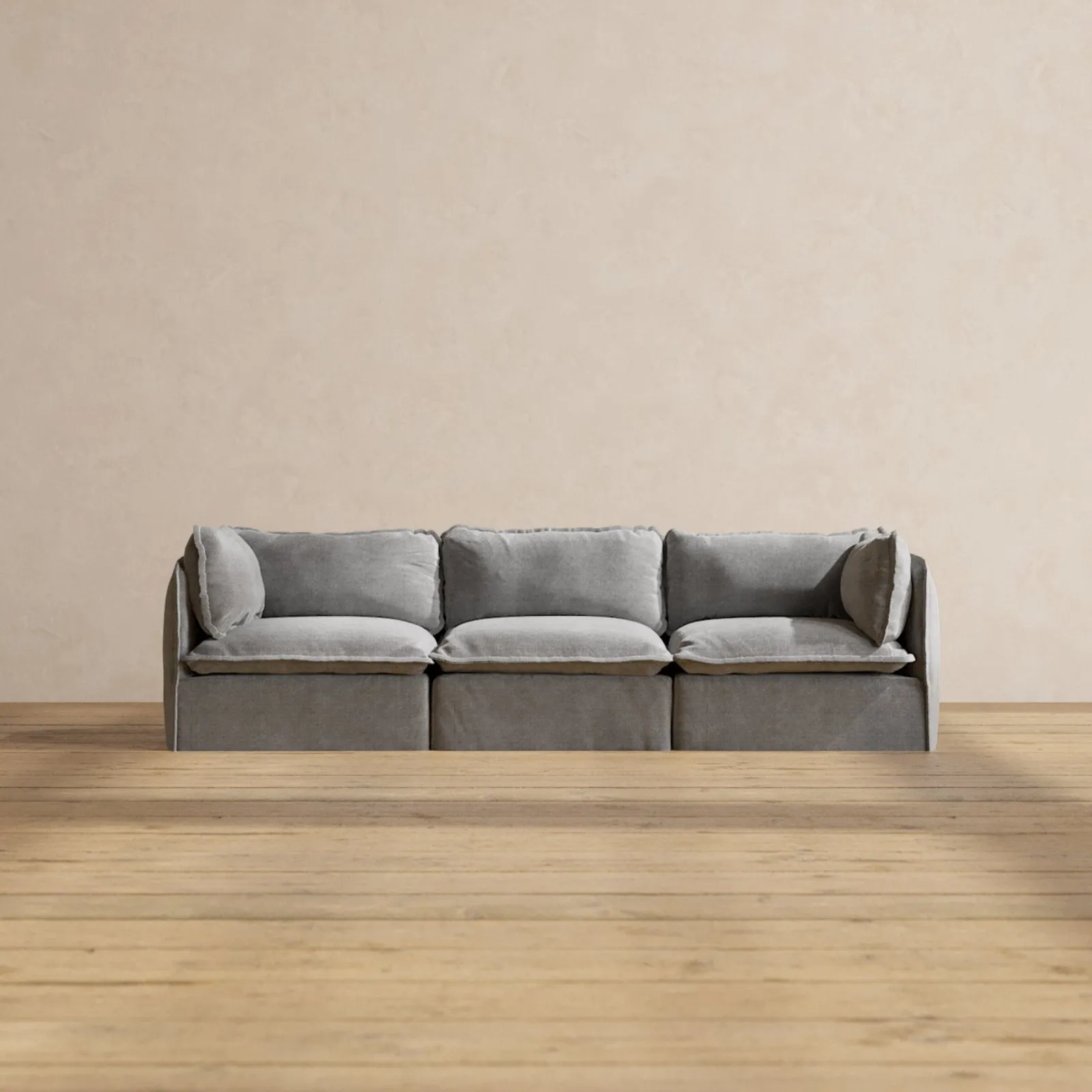 Slipcover Only - Modular Performance 3-Seater | Plush Weave in Ash