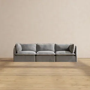 Slipcover Only - Modular Performance 3-Seater | Plush Weave in Ash