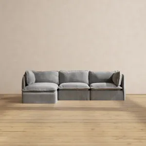 Slipcover Only - Modular Performance 3-Seater Sectional | Plush Weave in Ash