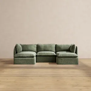 Slipcover Only - Modular Performance 3-Seater U-Sectional | Heirloom Velvet in Willow