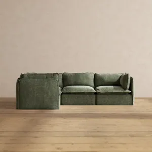 Slipcover Only - Modular Performance 4-Seater Corner Sectional | Heirloom Velvet in Willow