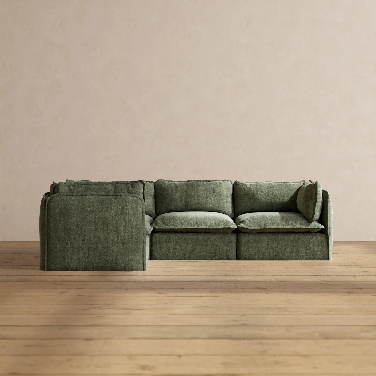 Slipcover Only - Modular Performance 4-Seater Corner Sectional | Heirloom Velvet in Willow