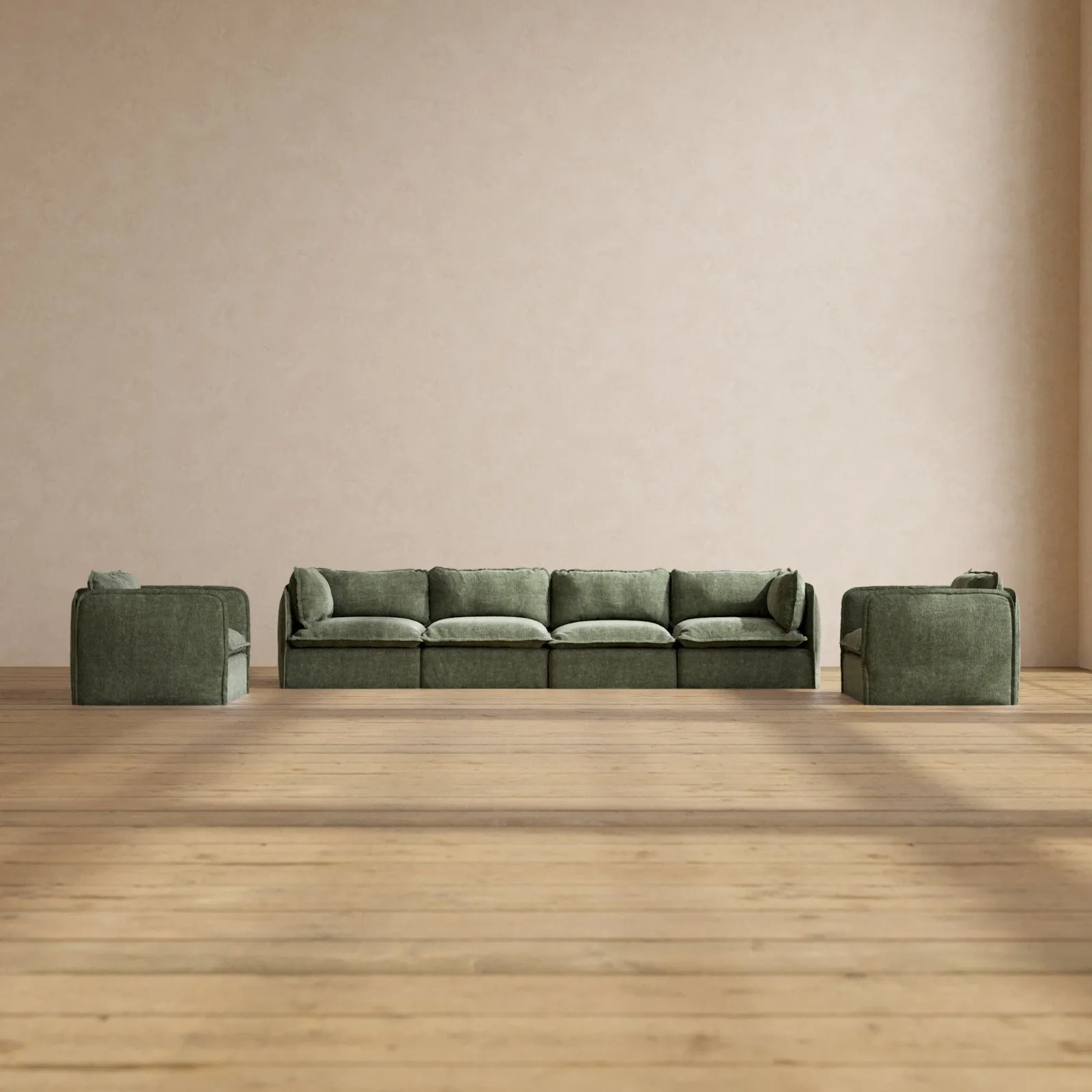 Slipcover Only - Modular Performance 4-Seater Sofa   Armchair Set | Heirloom Velvet in Willow