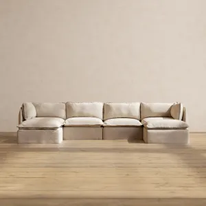 Slipcover Only - Modular Performance 4-Seater U-Sectional | Blended Weave in Oat