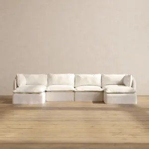 Slipcover Only - Modular Performance 4-Seater U-Sectional | Knit Boucle in Mousse