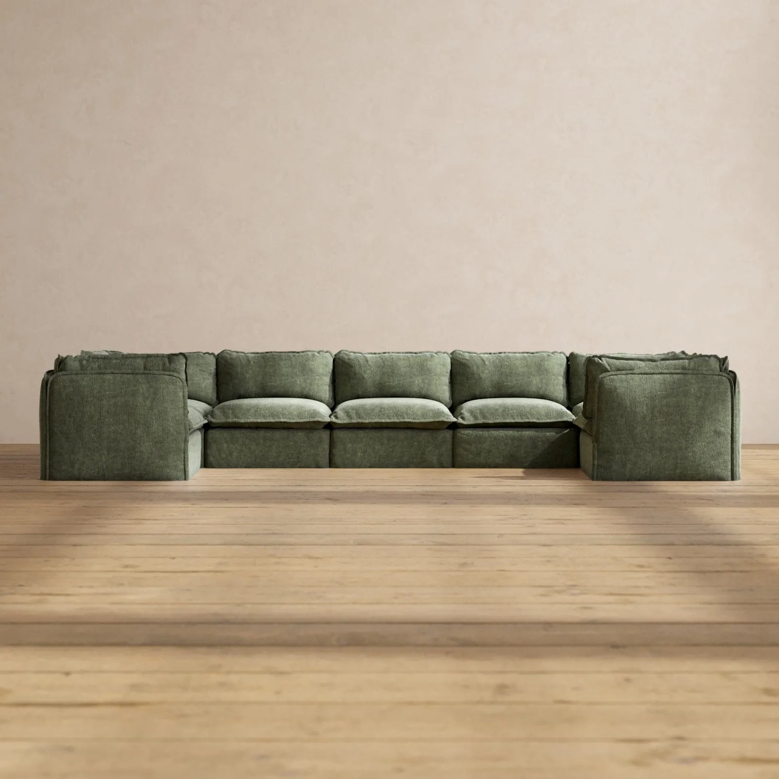 Slipcover Only - Modular Performance 7-Seater U-Sectional | Heirloom Velvet in Willow