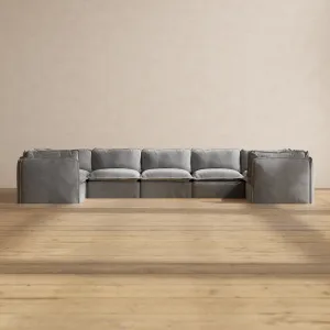 Slipcover Only - Modular Performance 7-Seater U-Sectional | Plush Weave in Ash