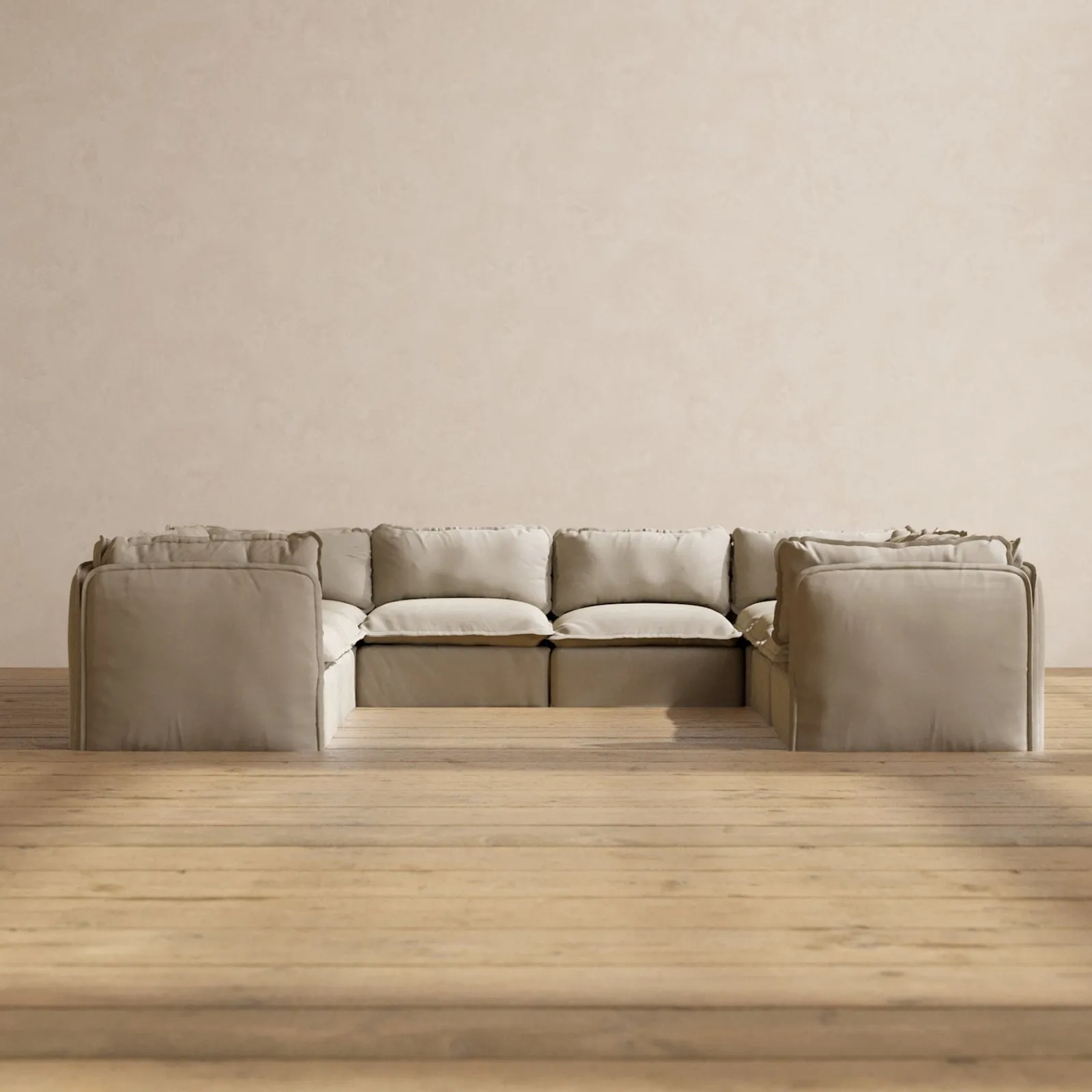 Slipcover Only - Modular Performance 8-Seater U-Sectional | Luxury Velvet in Dune