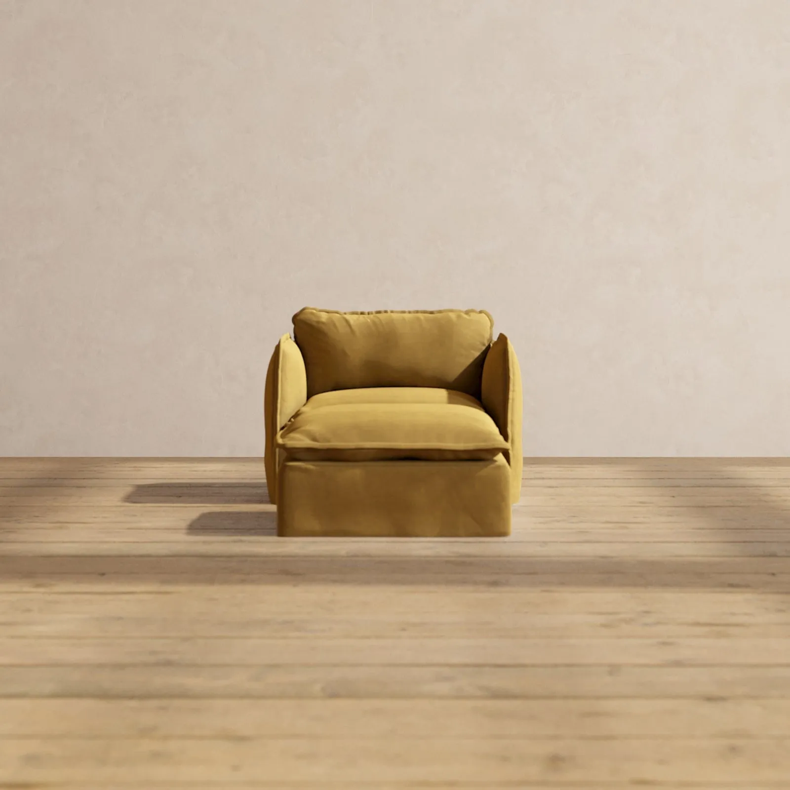 Slipcover Only - Modular Performance Armchair & Ottoman | Luxury Velvet in Toffee