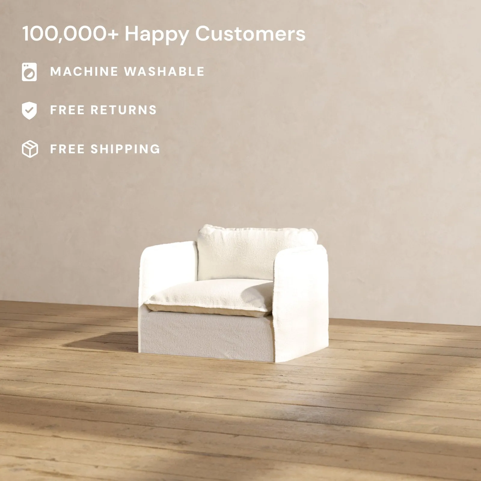 Slipcover Only - Modular Performance Armchair | Knit Boucle in Mousse