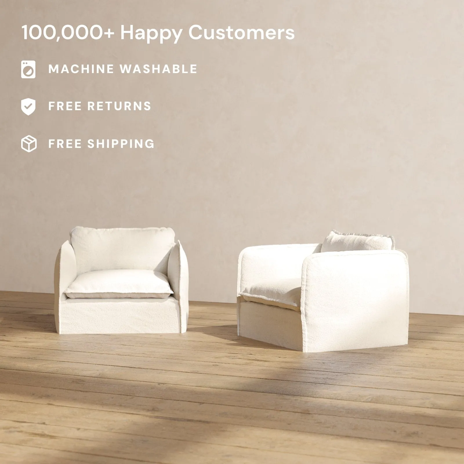 Slipcover Only - Modular Performance Armchair Set | Knit Boucle in Mousse