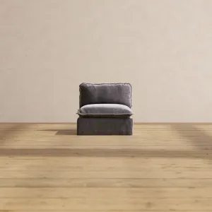 Slipcover Only - Modular Performance Armless Chair | Luxury Velvet in Cinder