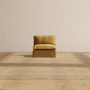 Slipcover Only - Modular Performance Armless Chair | Luxury Velvet in Toffee