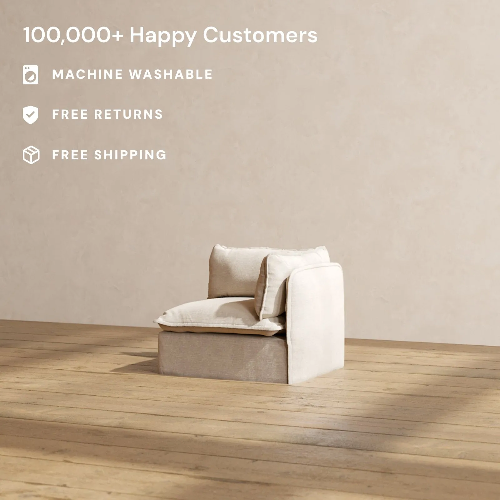 Slipcover Only - Modular Performance End Chair | Blended Weave in Oat