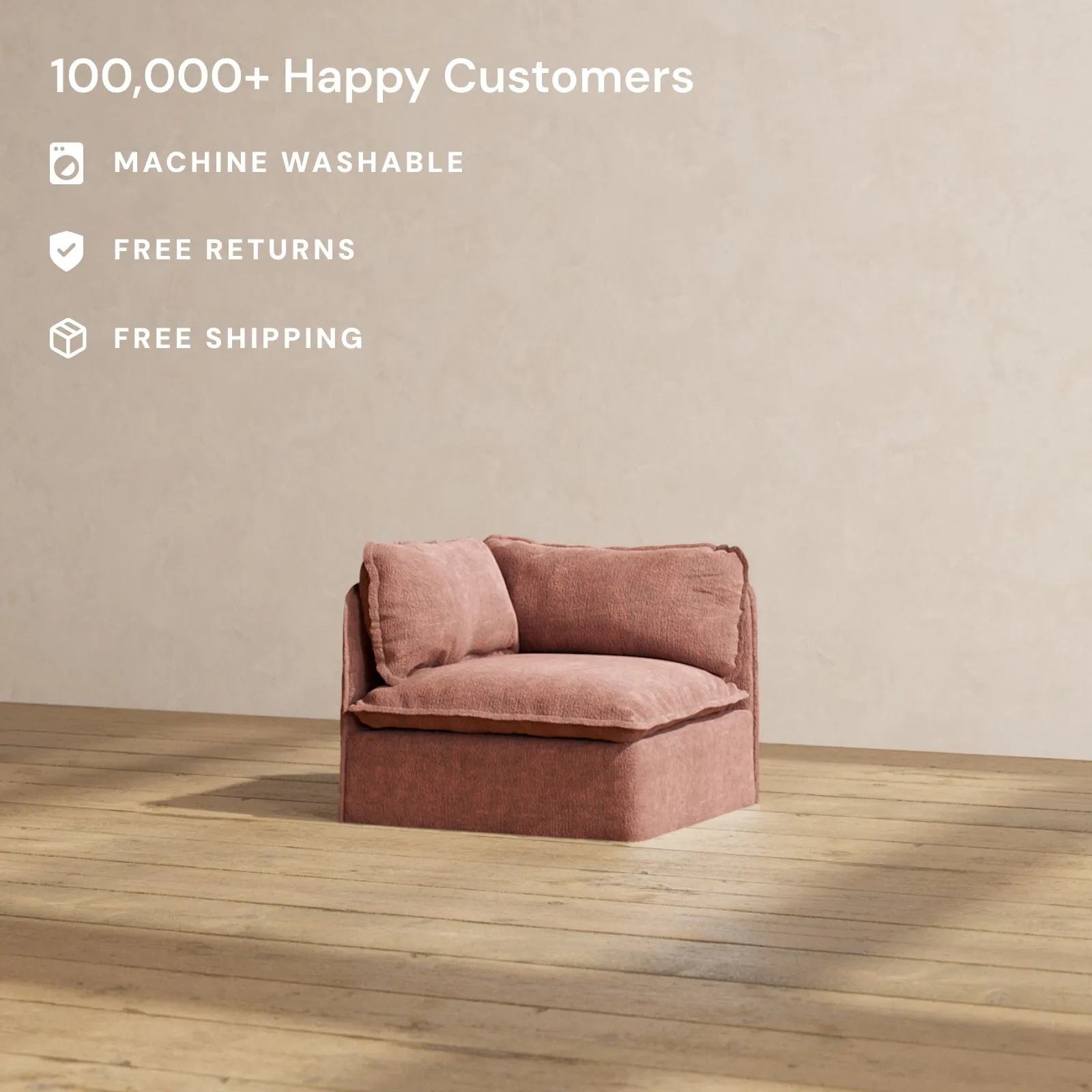 Slipcover Only - Modular Performance End Chair | Heirloom Velvet in Chestnut