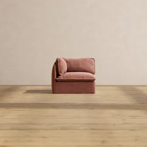 Slipcover Only - Modular Performance End Chair | Heirloom Velvet in Chestnut