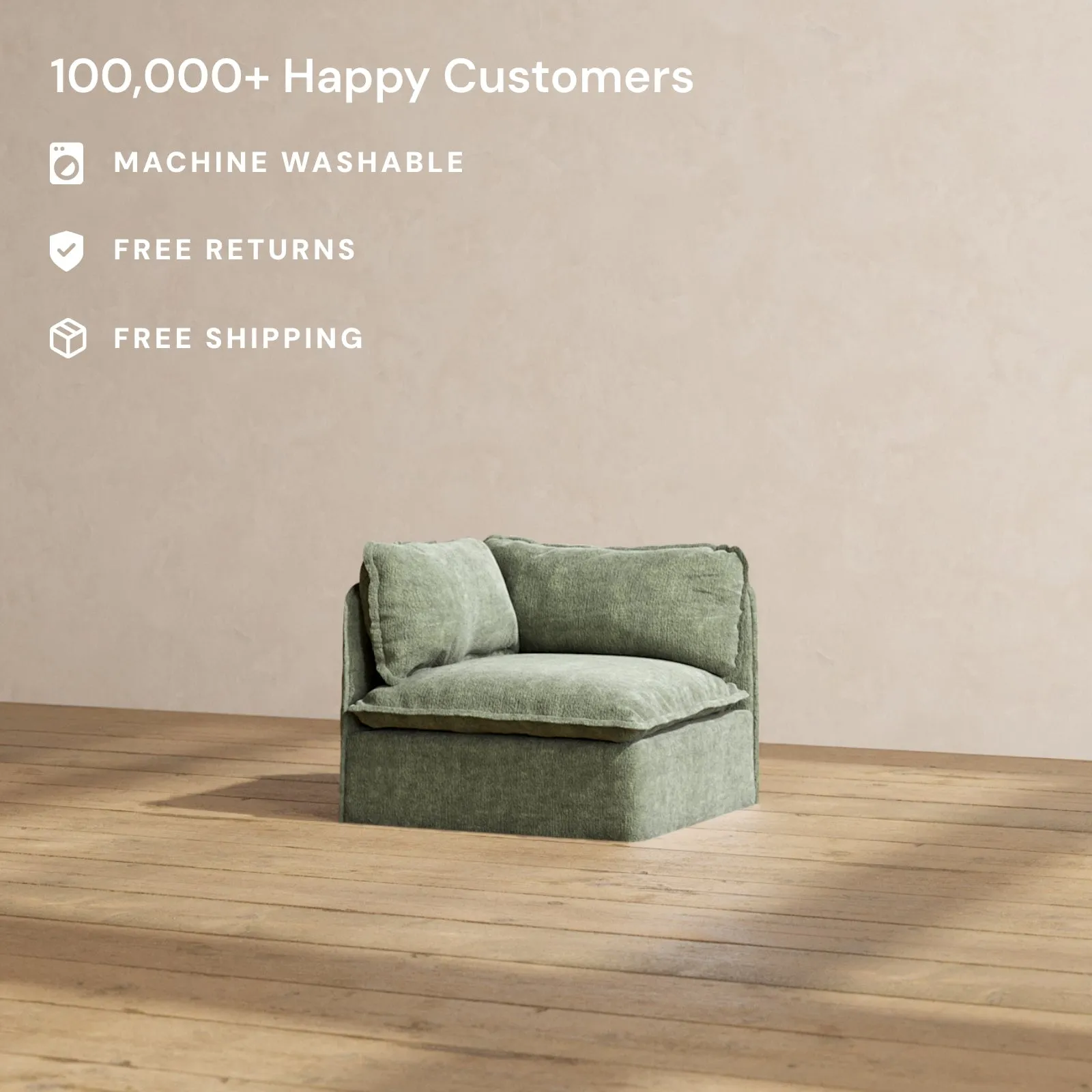Slipcover Only - Modular Performance End Chair | Heirloom Velvet in Willow