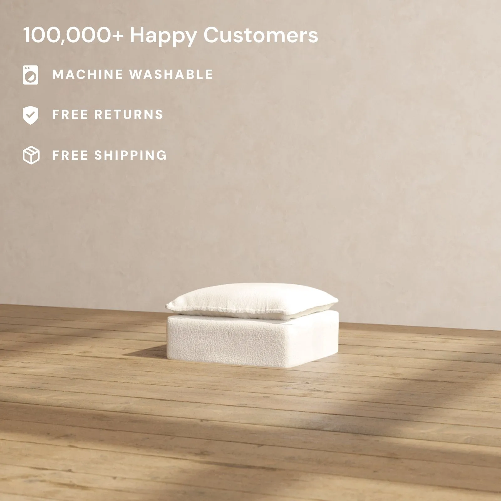 Slipcover Only - Modular Performance Ottoman | Knit Boucle in Mousse