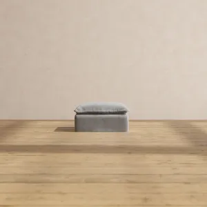 Slipcover Only - Modular Performance Ottoman | Plush Weave in Ash