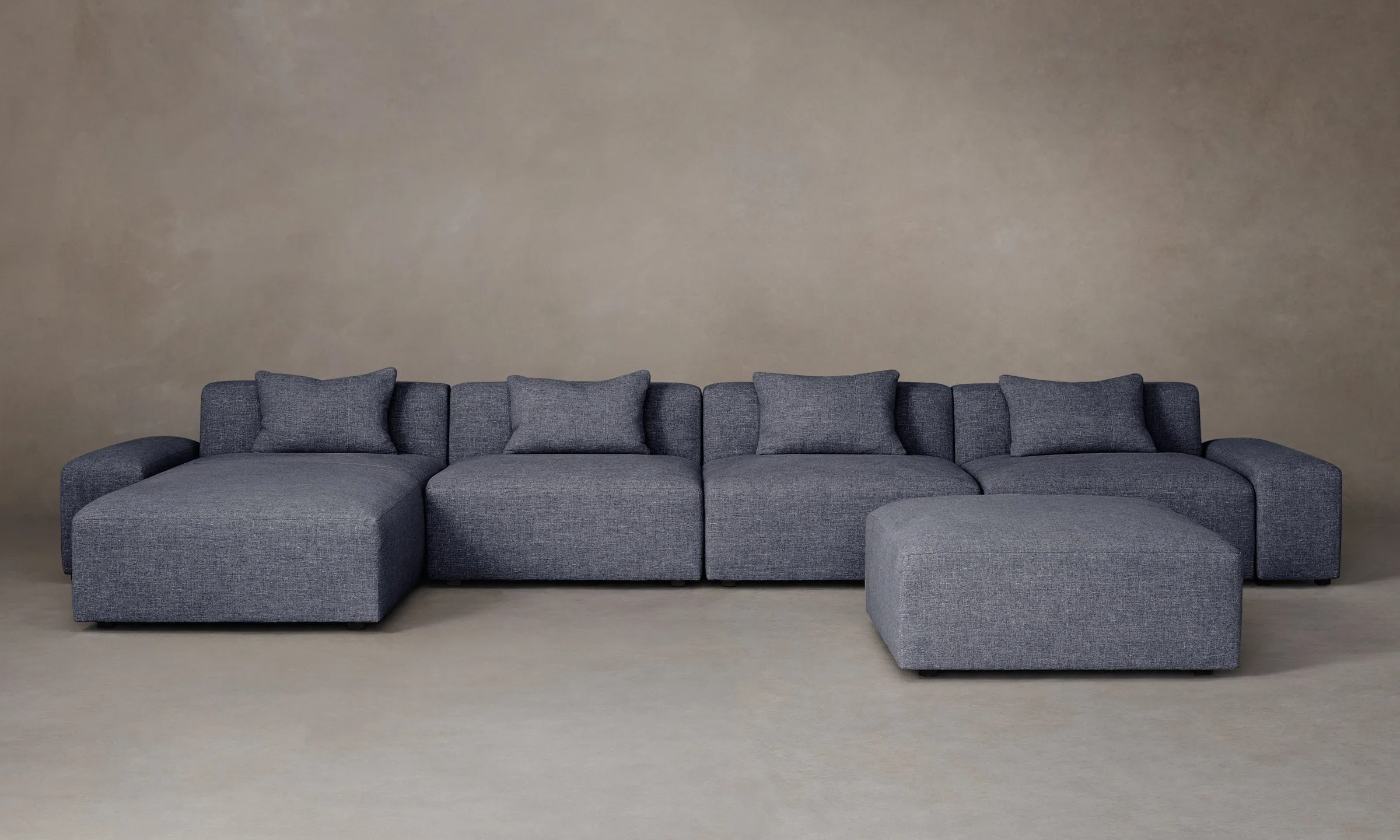 The Breuer Modular Sectional - Heritage Belgian Linen Lake