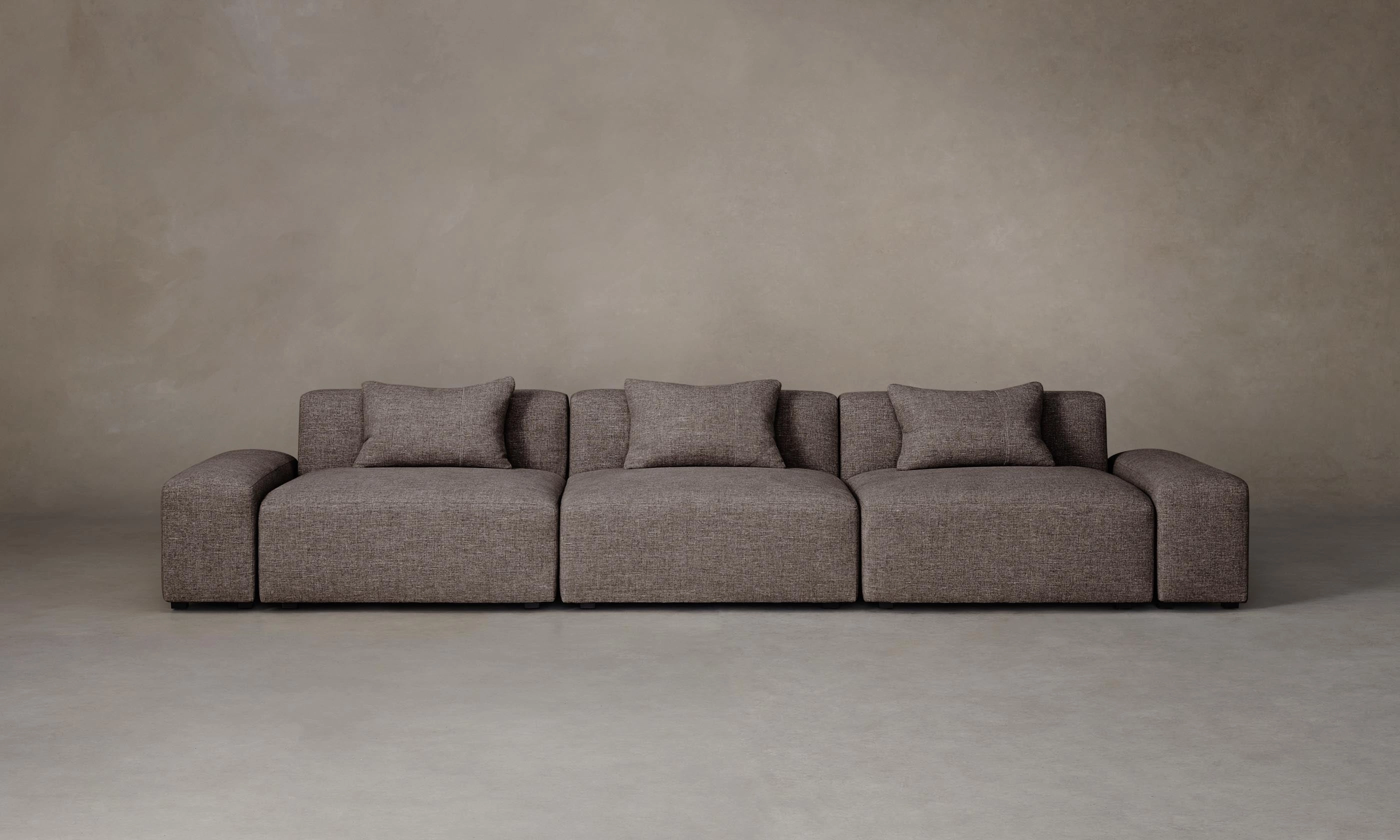 The Breuer Modular Sectional - Heritage Belgian Linen Carob