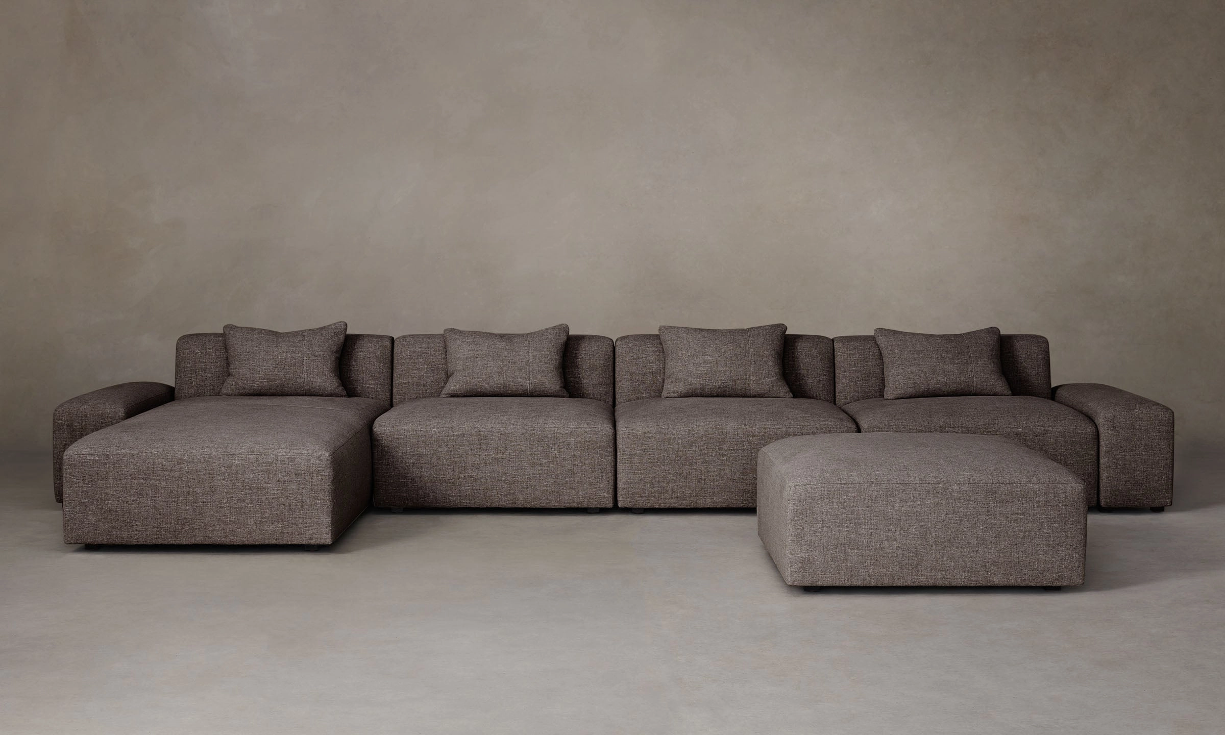 The Breuer Modular Sectional - Heritage Belgian Linen Carob