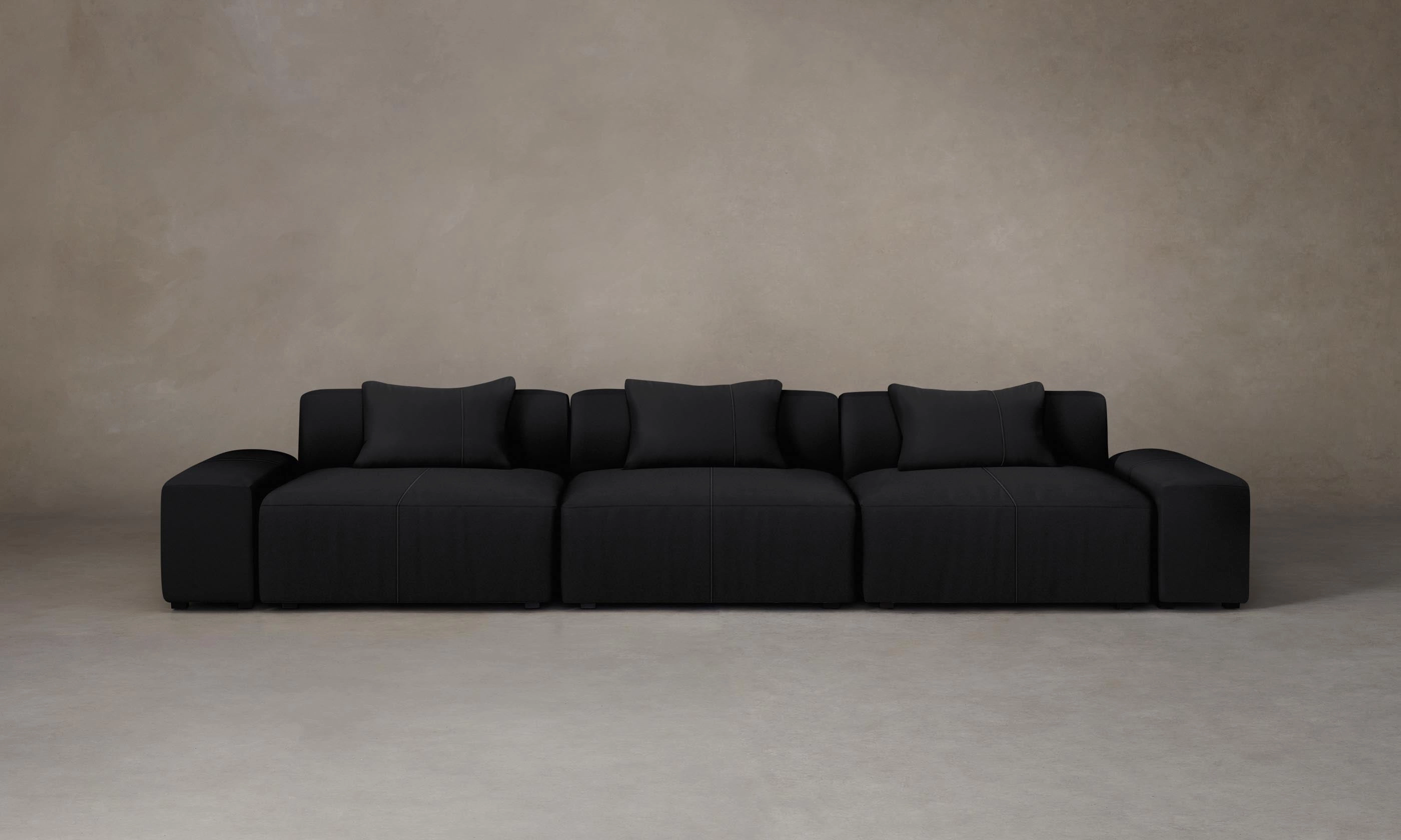 The Breuer Modular Sectional - Pebbled Leather Ink